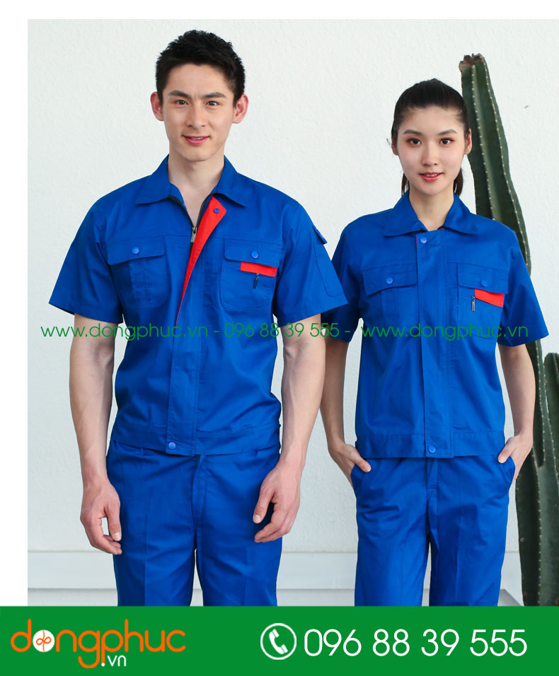 Mẫu bảo hộ màu xanh bích cộc tay